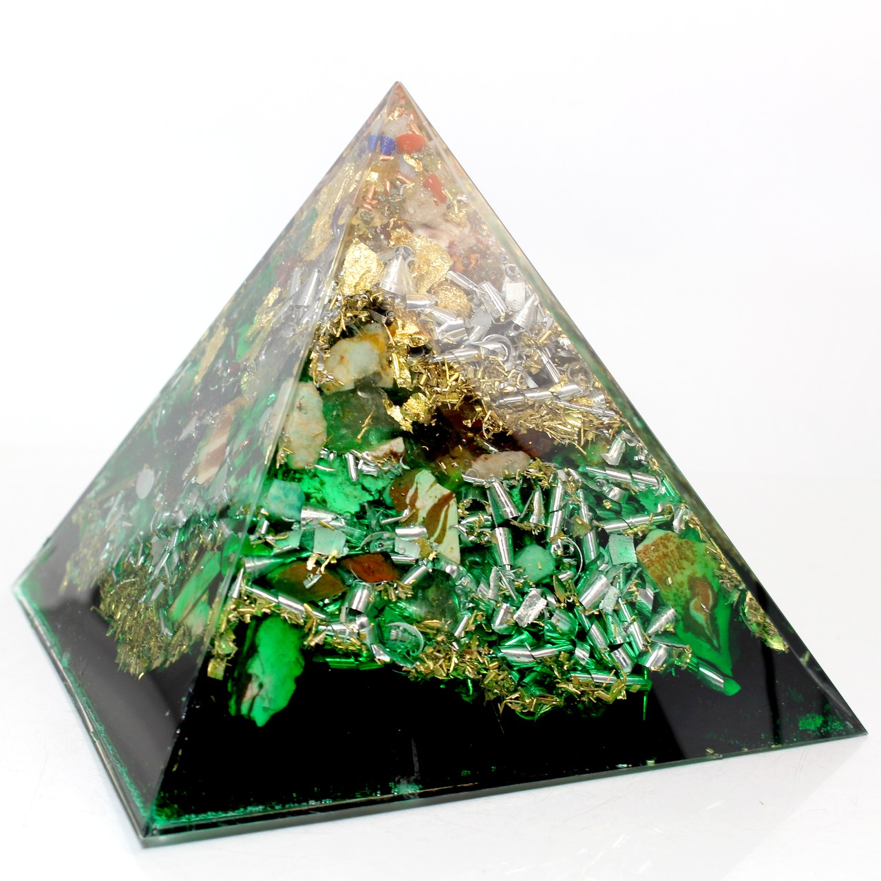 Orpanit® Orgonit 4. Chakra Premium Pyramide XL Erzengel Raphael grün Ruhe Erholung